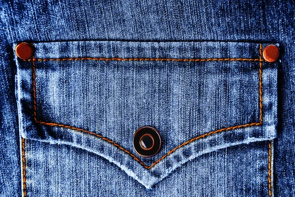 Pocket of denim  jeans — Stock Photo, Image