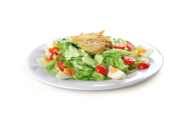 Salad with lettuce on plate — Stock Photo, Image