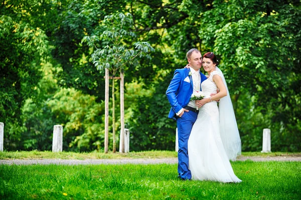 Mooie bruidegom en de bruid — Stockfoto