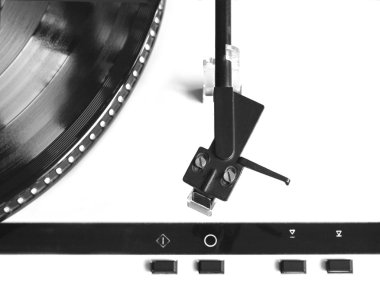 Pikap ile yakın kadar izole vinil plak Üstten Görünüm