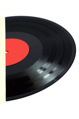 Siyah vinil izole disk closeup parçası