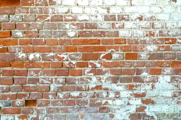 Antiguo muro de ladrillo rojo como primer plano de fondo —  Fotos de Stock