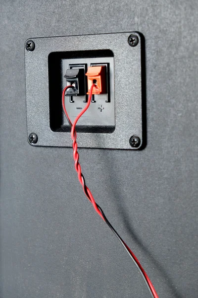 Głośnik drutu połączenia portu zbliżenie — Zdjęcie stockowe
