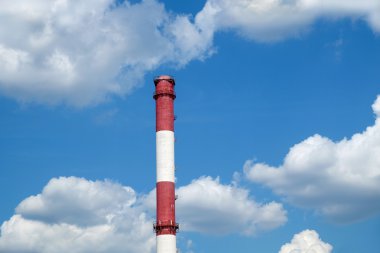 Kırmızı ve beyaz renkli şerit endüstriyel Duman borusu