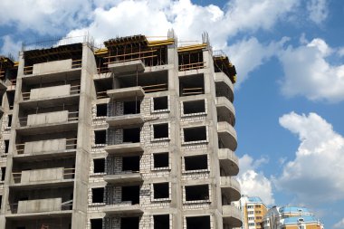 Modern şehir bina inşaat süreci