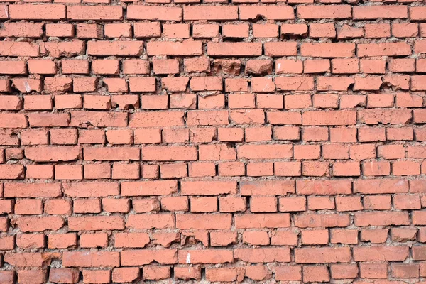 Mur de briques rouges vue de face gros plan — Photo