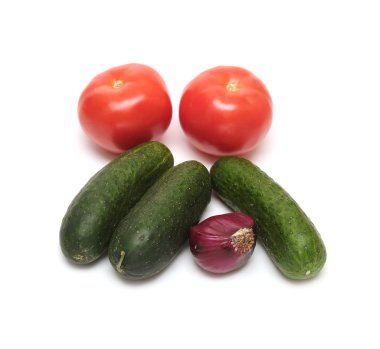 Taze sebzeler beyaz üzerine izole