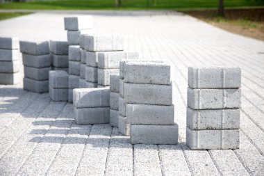 kaldırım döşeme gri şehrin trafiğe kapalı alanda, Serme