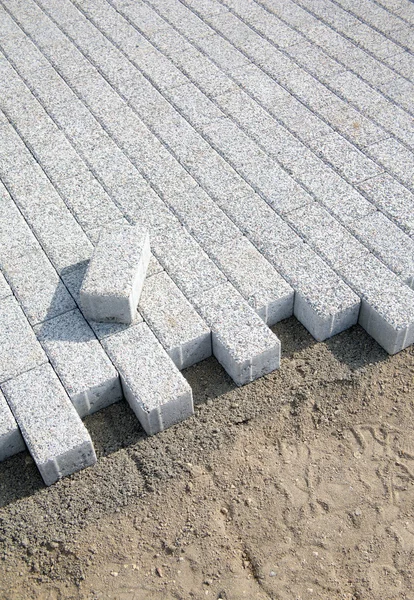 kaldırım döşeme gri şehrin trafiğe kapalı alanda, Serme