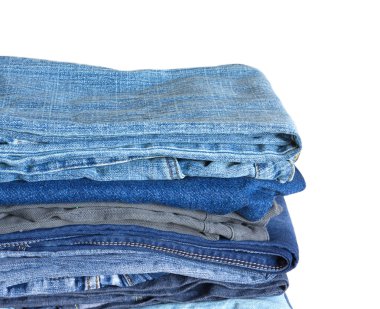 Birçok kot beyaz yakın çekim izole Tarih yığını