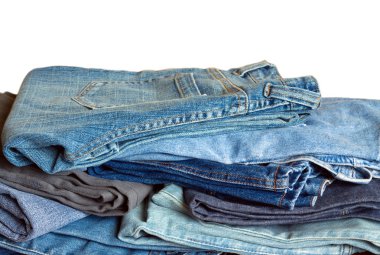 Birçok kot beyaz yakın çekim izole