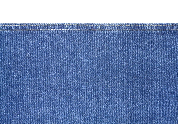 Doku üzerinde beyaz izole mavi jeans kumaş