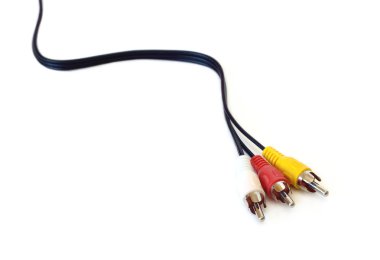Lomg black audio video cable isolated clipart