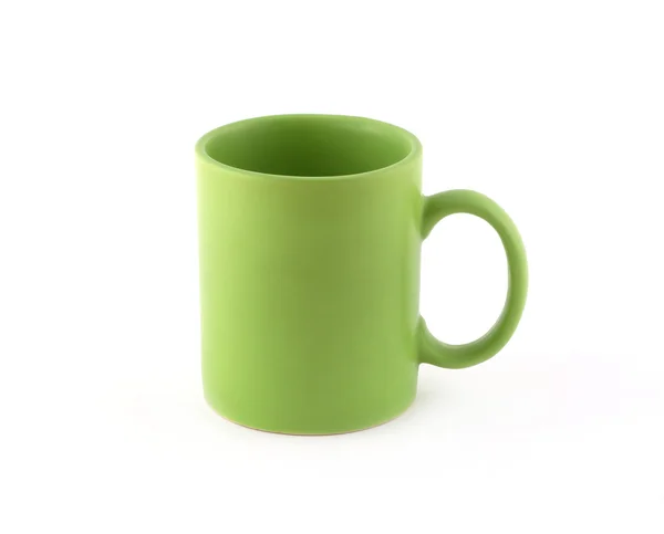 Grande tazza verde vuoto isolato — Foto Stock