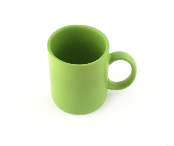 Taza verde vacía vista superior aislada —  Fotos de Stock