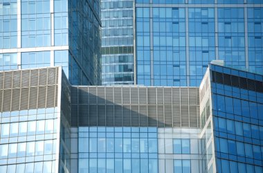 Modern ofis iş küme içinde gökdelenler