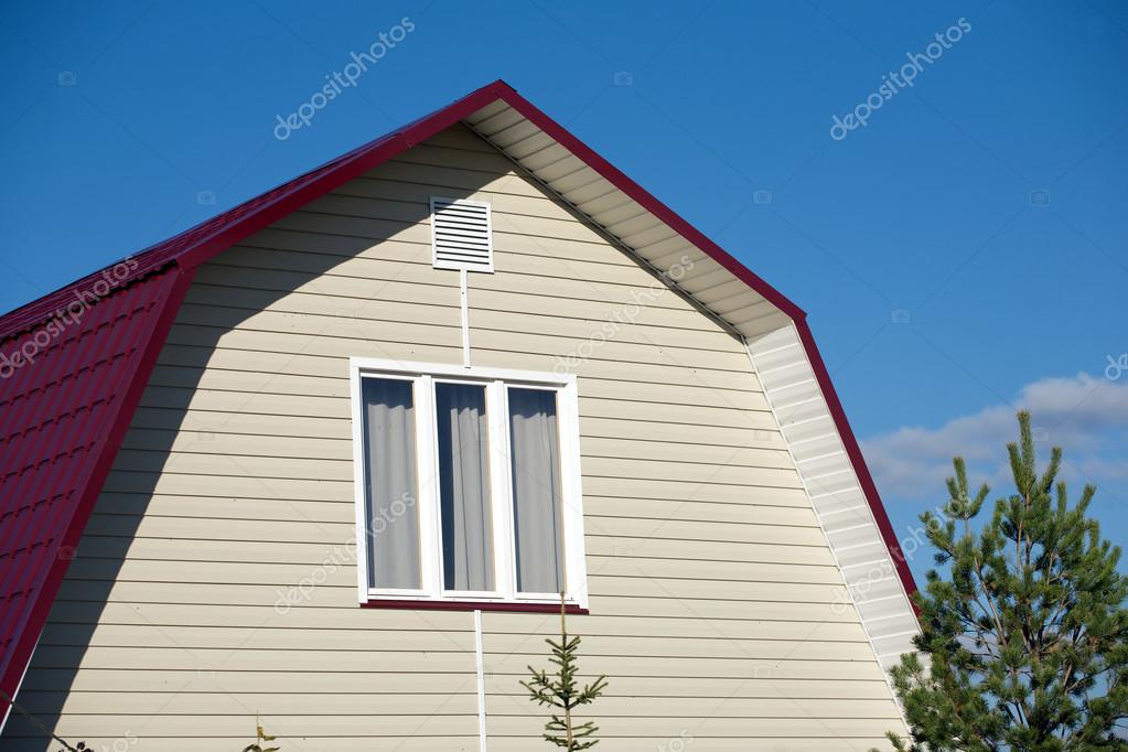 New country house with beige siding Stock Photo by ©iDyMax 86677540