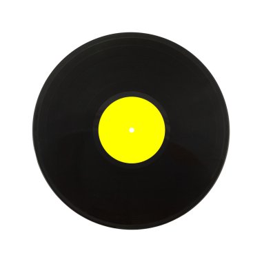 Siyah Lp kayıt üzerinde beyaz portre izole