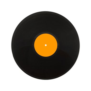Siyah Lp kayıt üzerinde beyaz portre izole