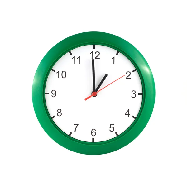 Jedna hodina na zelené nástěnné hodiny — Stock fotografie