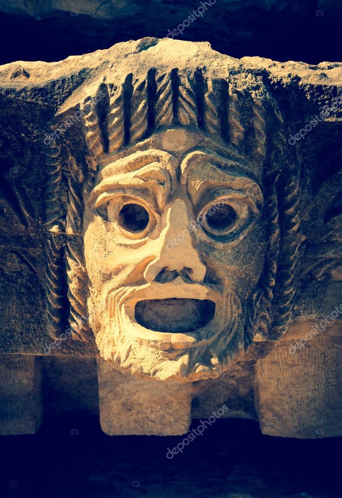 Antické řecké divadelní maska — Stock Fotografie © frogtravel #87050490