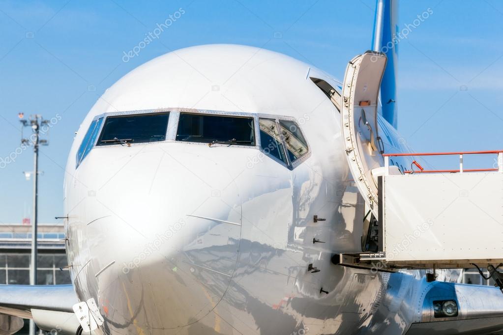 The fuselage of the Boeing 737 at Borispol International Airport.