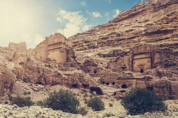 Natureza de Petra, Jordânia. Petra é uma das Novas Sete Maravilhas do Mundo — Fotografia de Stock