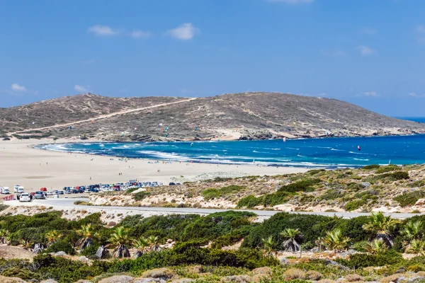Praia Prasonisi. Ilha de Rhodes. Grécia . — Fotografia de Stock
