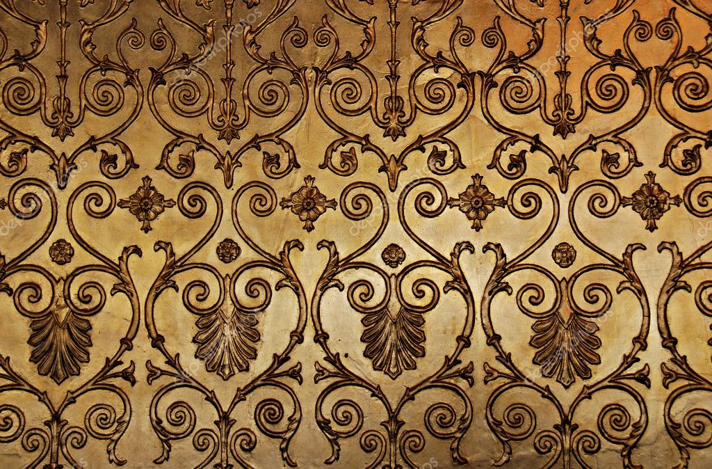 Golden Wall Old Decorative Ornament Antique Decor Stock Photo C Tatisol 101704696