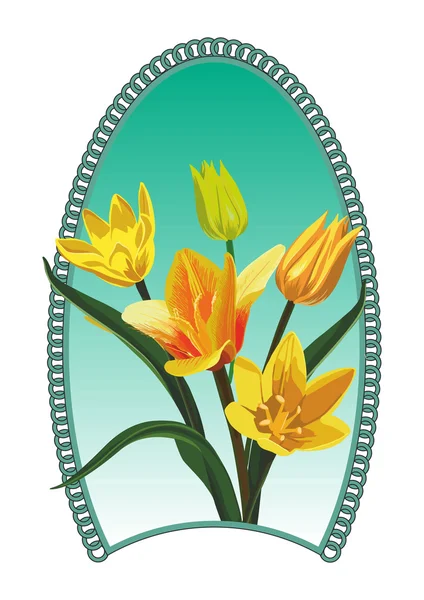 Yellow tulip design element — Stock Vector