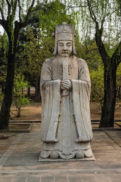 Kamenná socha na ducha cestu, cestu vedoucí k hrobky Ming, Peking, Čína — Stock fotografie