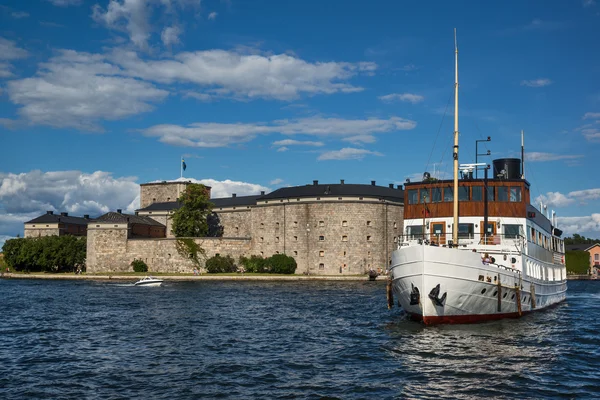 Vaxholm kale Vaxholm Adası, Stockholm takımadalar, Stockholm County, İsveç parçası. — Stok fotoğraf
