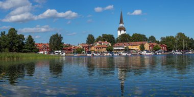 Mariefred şehir ve göl Malaren, İsveç
