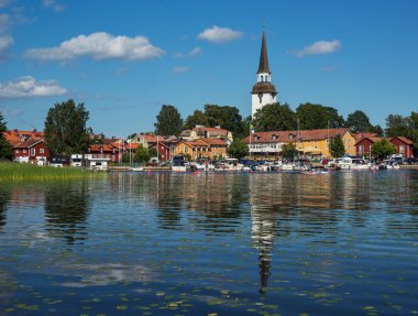 Mariefred şehir ve göl Malaren, İsveç