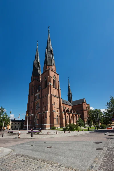 Cattedrale di Uppsala (domkyrka) nel centro della città di Uppsala, Svezia — Foto Stock