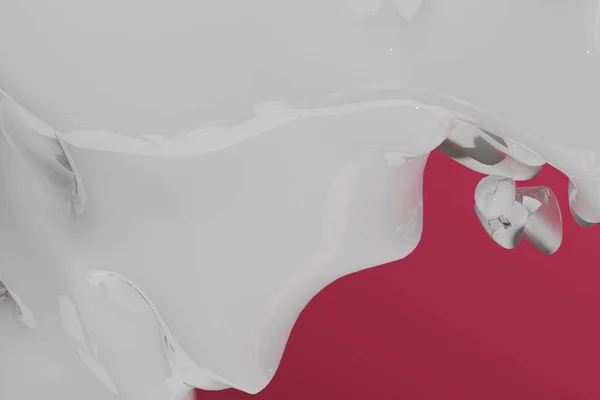 Абстрактная Жидкость Всплеск Компьютер Генерируется Изображение Белая Жидкость Белом Фоне — стоковое фото