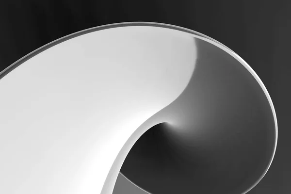 Parlak Beyaz Soyut Bilgisayar Boyutlu Çarpık Dalga Şekli Siyah Beyaz — Stok fotoğraf