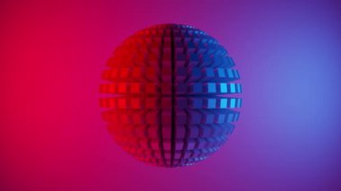 Ayrılmış parçalarla dönen kürenin pürüzsüz 3d video canlandırması