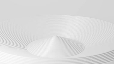 Soyut bilgisayar, beyaz eşmerkezli dairelerin el sallamasının 3 boyutlu bir örneğini oluşturdu