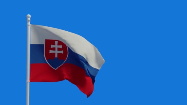 Slovak Cumhuriyeti Ulusal Bayrağı Rüzgarda Sallanıyor Canlandırma Cgi Animasyonu Çözünürlüğündeki — Stok video