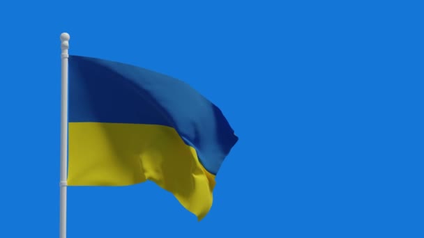 Oekraïne Nationale Vlag Zwaaiend Wind Weergave Cgi Animatie Video Resolutie — Stockvideo