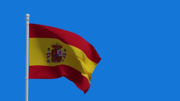 Государственный Флаг Королевства Испания Размахивающий Ветром Рендеринг Cgi Анимация Видео — стоковое видео
