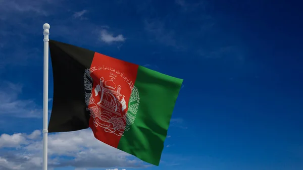 아프가니스탄 이슬람 공화국의 국기가 바람에 흔들렸습니다 렌더링 Cgi — 스톡 사진