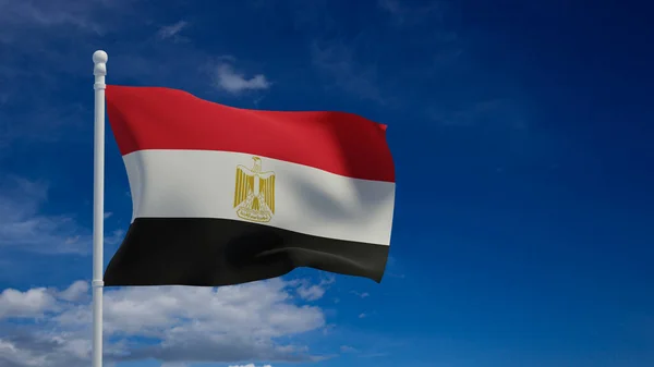 Mısır Arap Cumhuriyeti Ulusal Bayrağı Rüzgarda Sallanıyor Görüntüleme Cgi — Stok fotoğraf