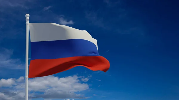 Die Nationalflagge Der Russischen Föderation Weht Wind Darstellung Cgi — Stockfoto