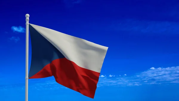 Czech Republic National Flag Waving Wind Rendering Cgi — Stock Photo, Image