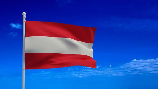 Flaga Narodowa Republiki Austrii Machająca Wietrze Renderowanie Cgi — Zdjęcie stockowe