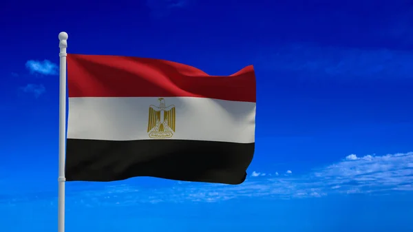Arab Köztársaság Egyiptom Nemzeti Zászló Integetett Szélben Renderelés Cgi — Stock Fotó