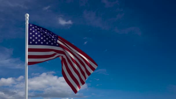 Bendera Amerika Melambaikan Angin Rendering Video — Stok Video