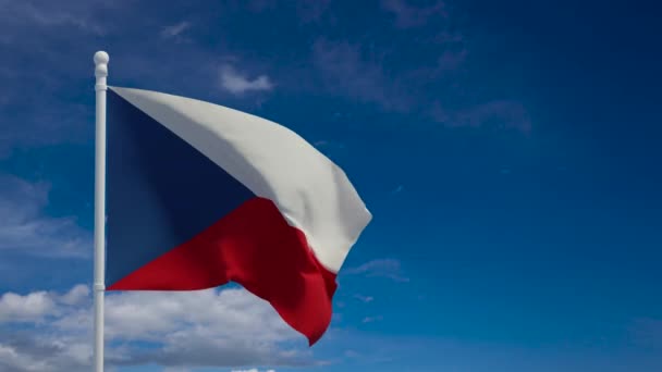 Tsjechische Republiek Nationale Vlag Zwaaiend Wind Weergave Cgi Animatie Video — Stockvideo